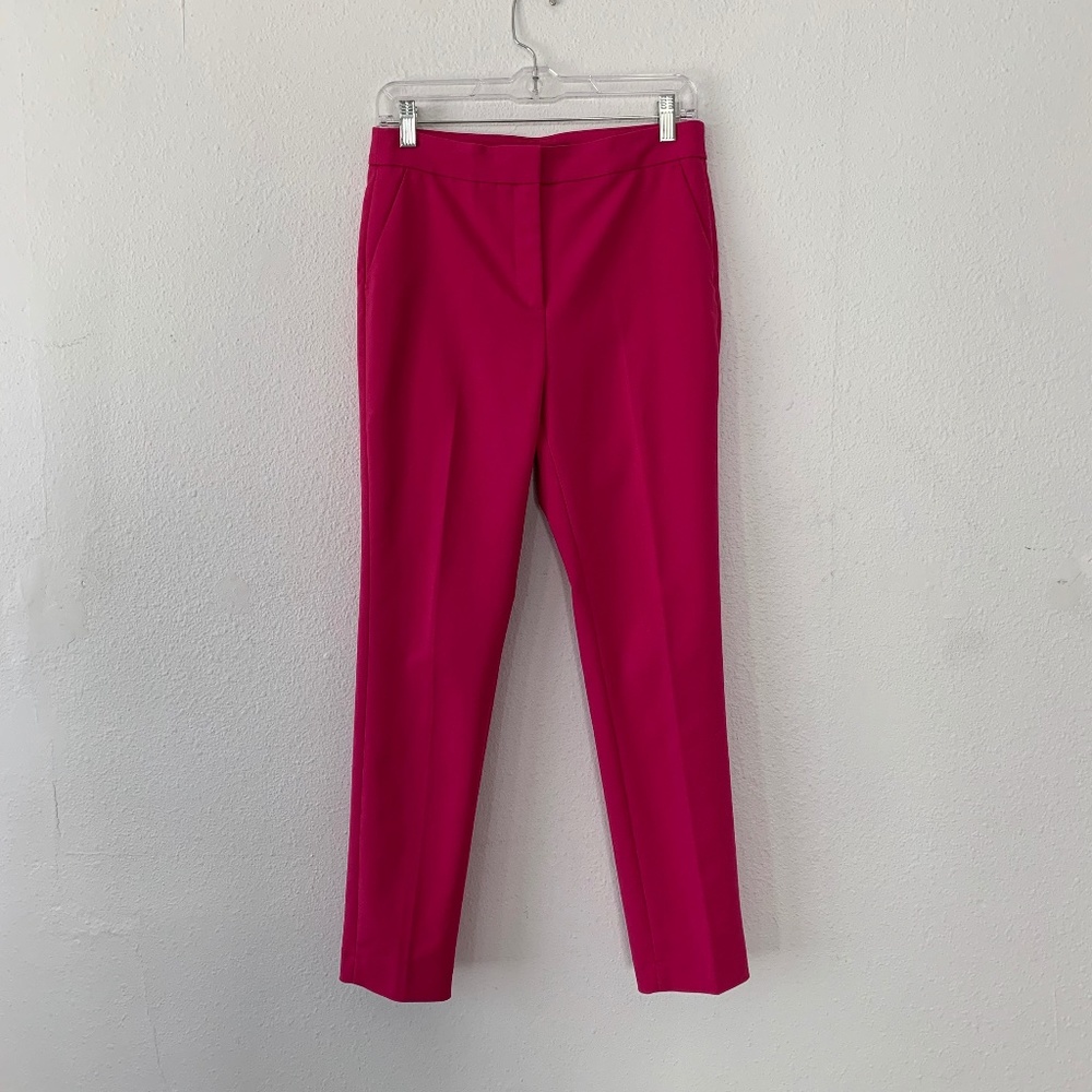 Zara fuchsia pink mid rise flat front pant